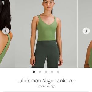 ❌Sold❌Size 6 Lululemon Align Tank In Green Foliage